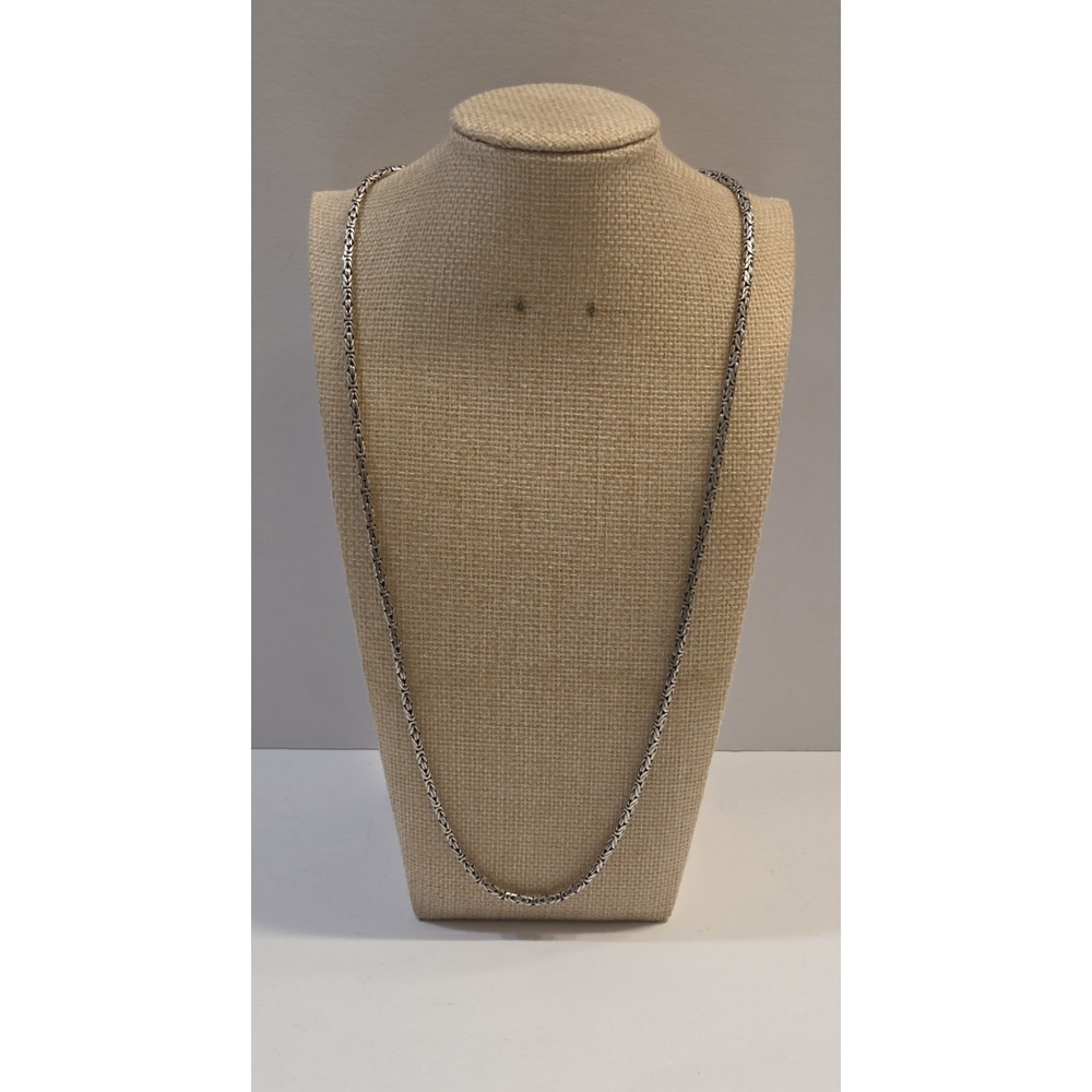 Vintage Sterling Silver Byzantine 24" Bali Chain Necklace 33 Gr - Picture 3 of 5